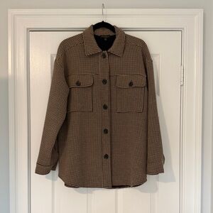 NWOT Anthropologie Current Air Houndstooth Print Shirt Jacket